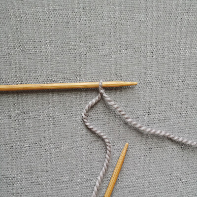 Slip knot on the needle