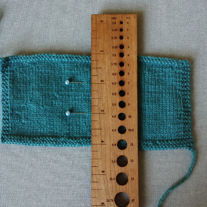 A swatch being measured