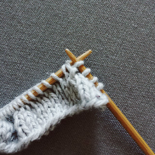 Knit two together through the back loop: Step two